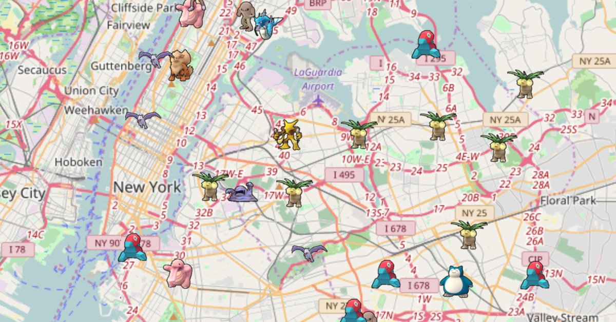  Real-time Pokémon Go map for NYC